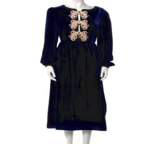 Saloni velvet Dress US 8 UK 12 - Picture 3 of 3